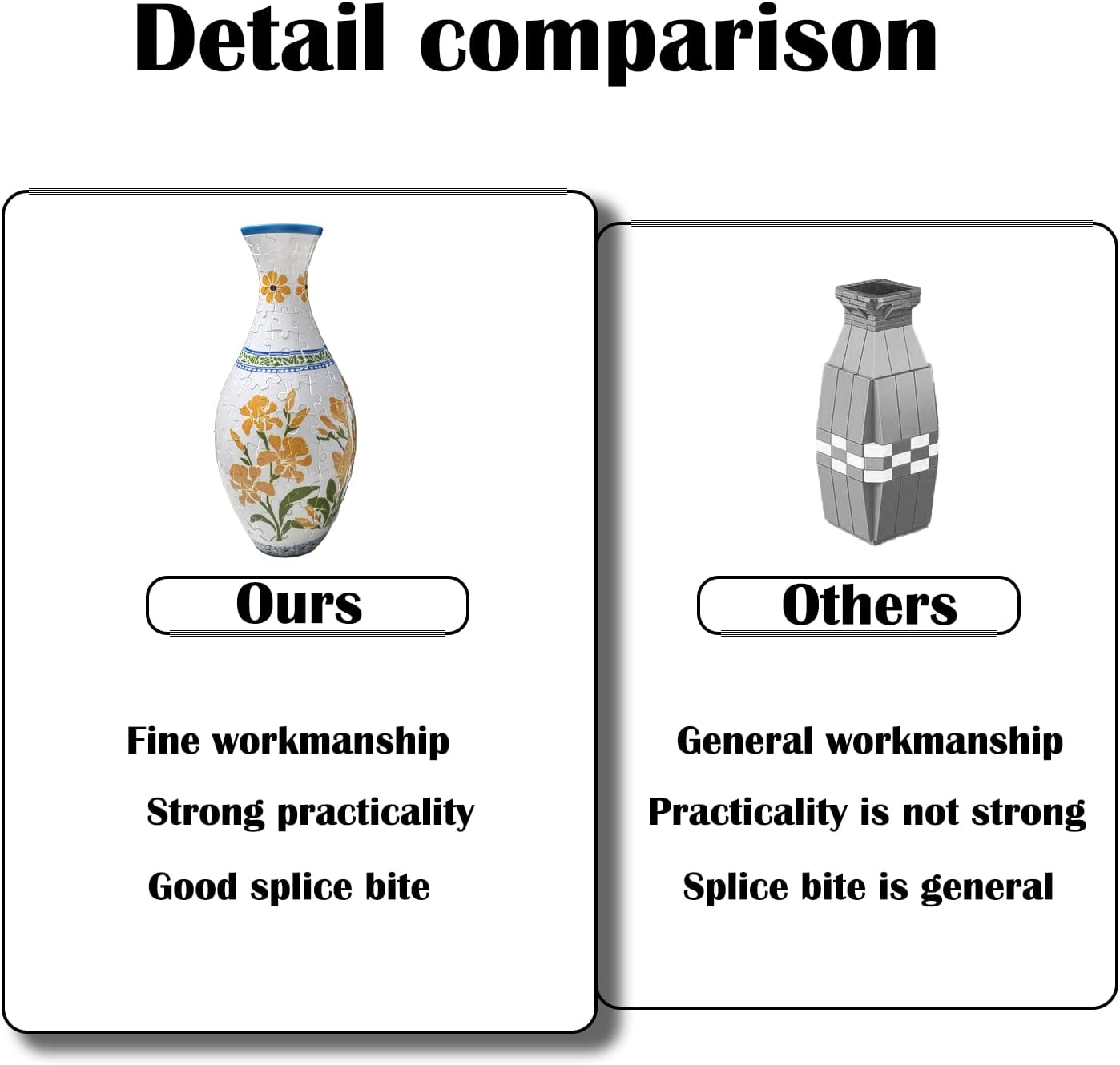 3D Puzzle Vase Unique Flower Vase for Adults Made by 160 Curved Plastic Puzzle Pieces, Vases for Flower Home and Office Decor