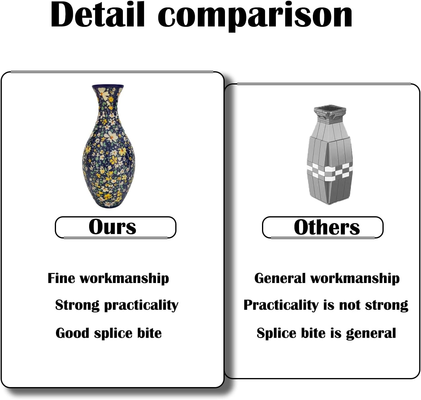 3D Puzzle Vase Unique Flower Vase for Adults Made by 160 Curved Plastic Puzzle Pieces, Vases for Flower Home and Office Decor