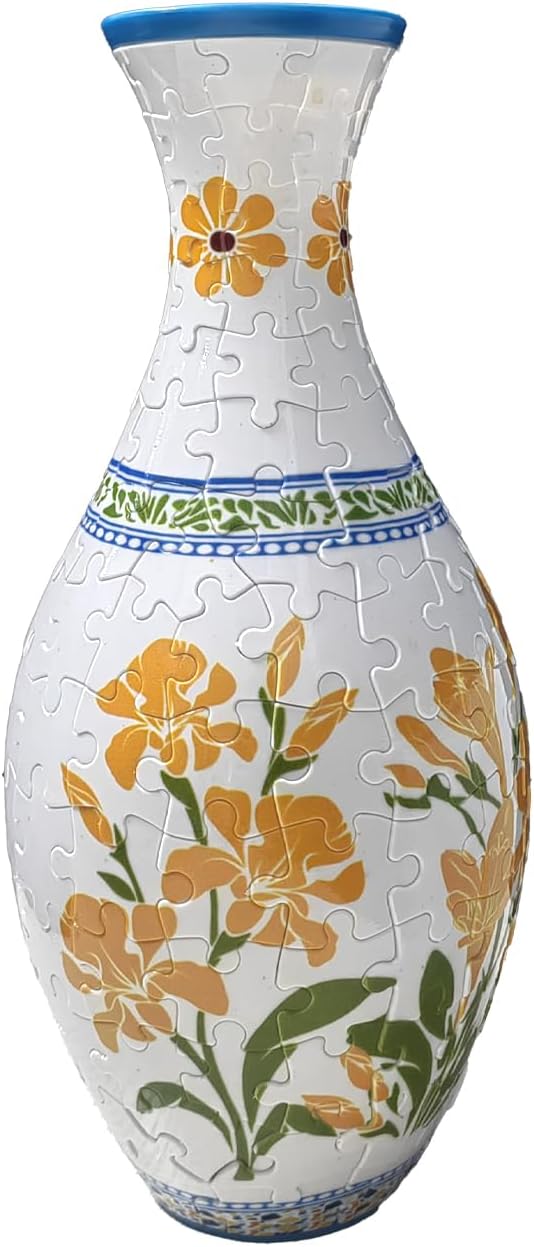 3D Puzzle Vase Unique Flower Vase for Adults Made by 160 Curved Plastic Puzzle Pieces, Vases for Flower Home and Office Decor