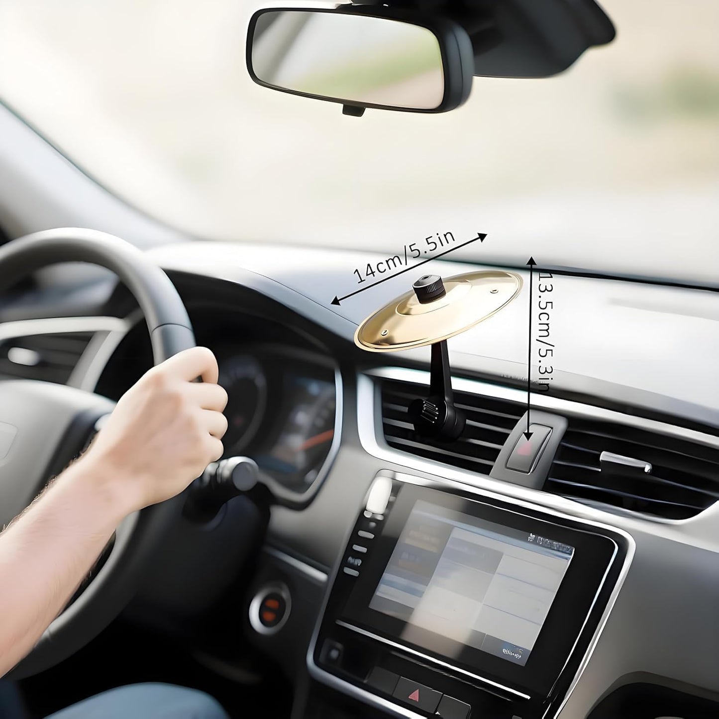 Car Cymbal. Mini Drum Crash Cymbal For Car Vent.Car Cymbal Air Vent.Car Symbol Drum Air Vent (Gold)