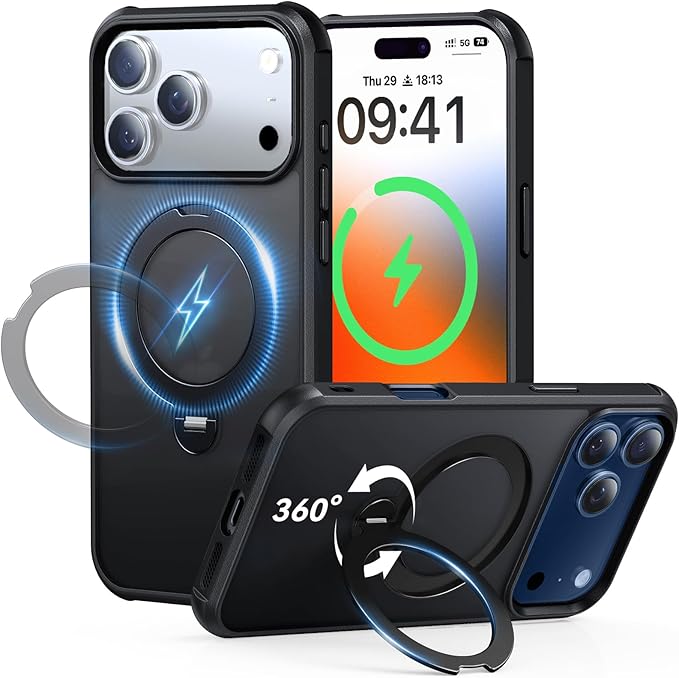 360 Spin Magnetic Stand (Pro-Version) for iPhone 17 Pro Case (Compatible with MagSafe)