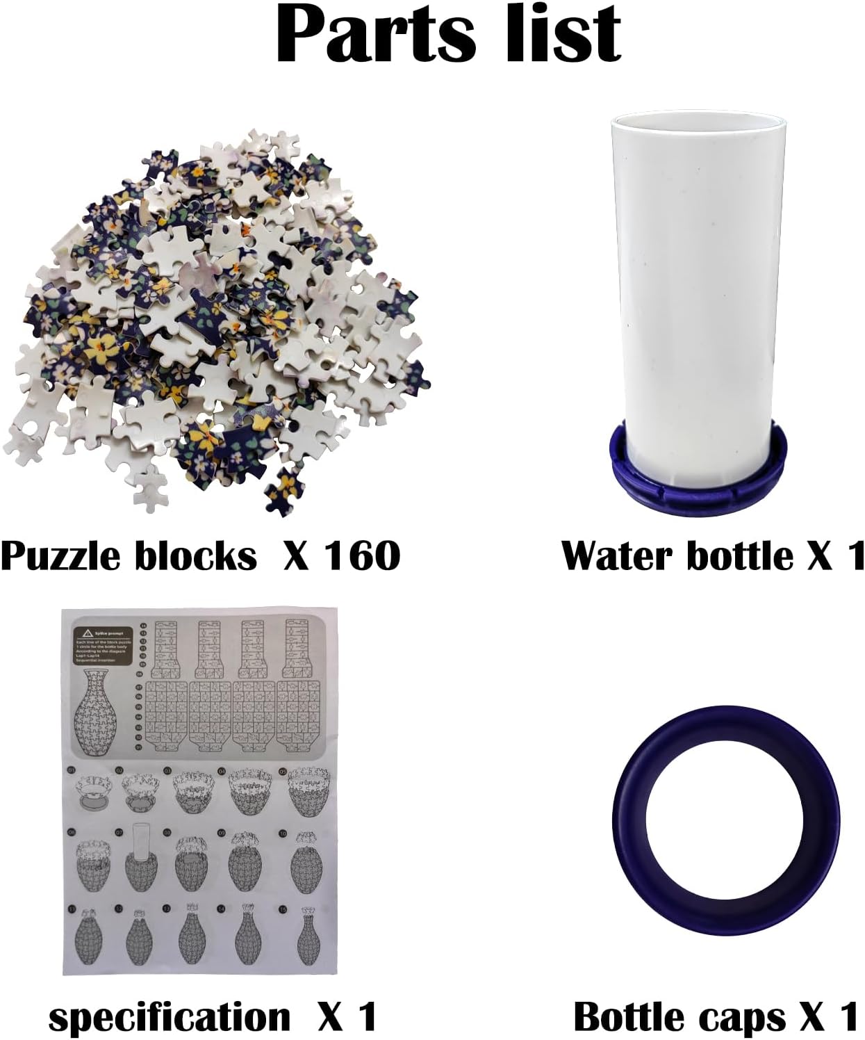 3D Puzzle Vase Unique Flower Vase for Adults Made by 160 Curved Plastic Puzzle Pieces, Vases for Flower Home and Office Decor