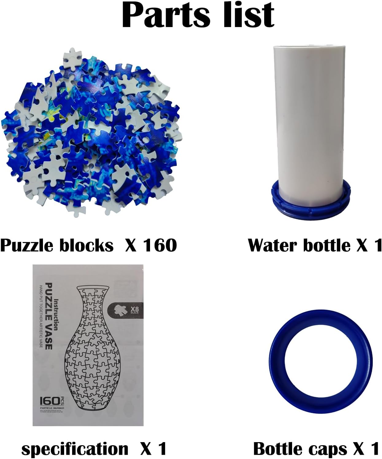 3D Puzzle Vase Unique Flower Vase for Adults Made by 160 Curved Plastic Puzzle Pieces, Vases for Flower Home and Office Decor