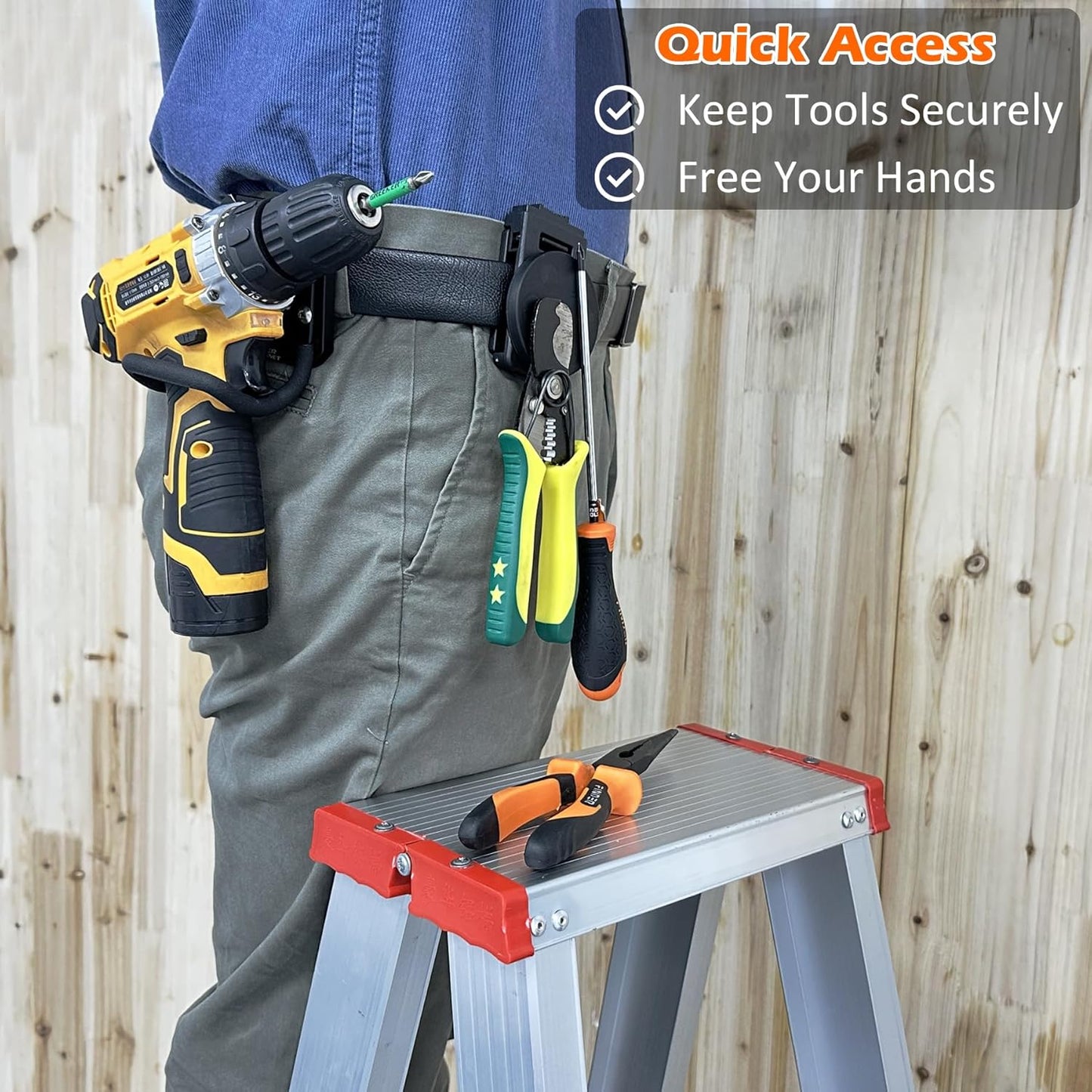 Magnetic Tool Belt Clip,Anti-Slip Magnet Tool Holder for Belt,Strong Magne Clip Tool Belt Accessories for Hammer Screwdrivers Adjustable Wrench Magnetic Tools and Hardware(2 Set)