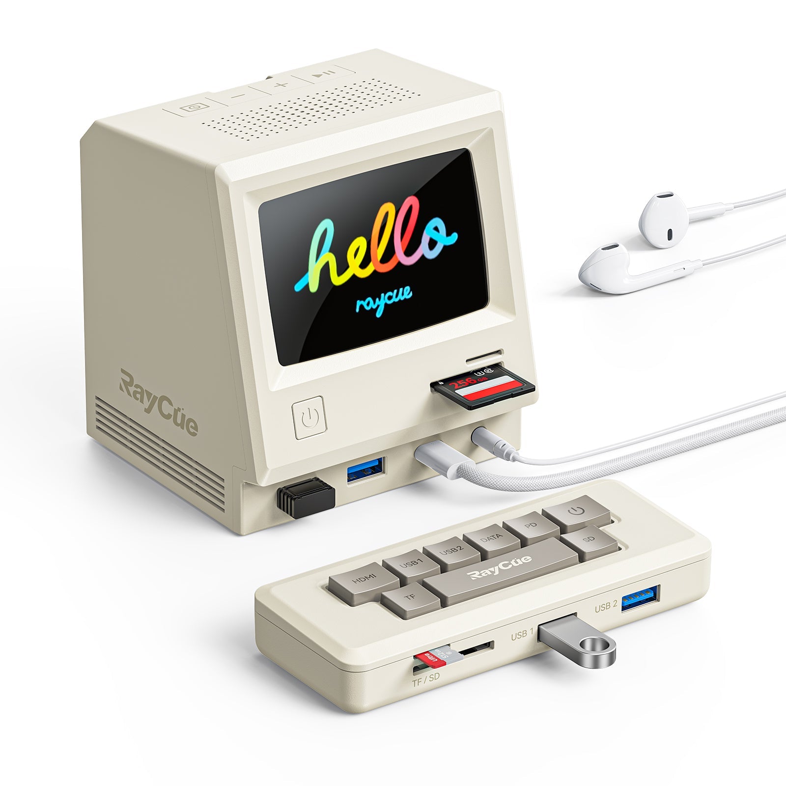 13-in-1 Retro Style Multifunctional Dock w/ Display