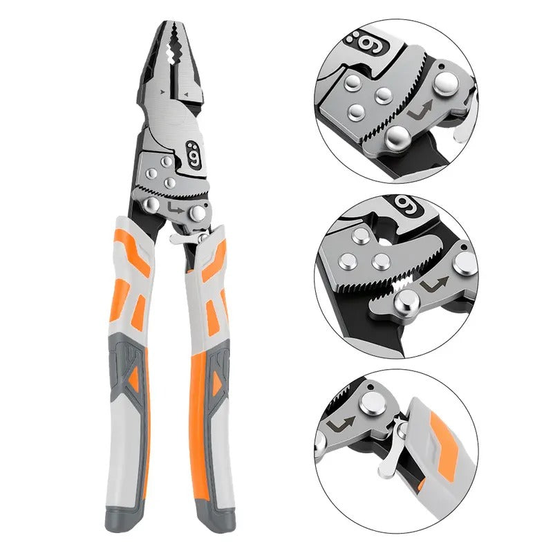 55#Self-Locking Ratchet Pliers – Heavy-Duty Wire Cutter & Clamping Tool