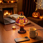 Halloween Pumpkin Bat Table Lamp – Retro Cozy Night Light