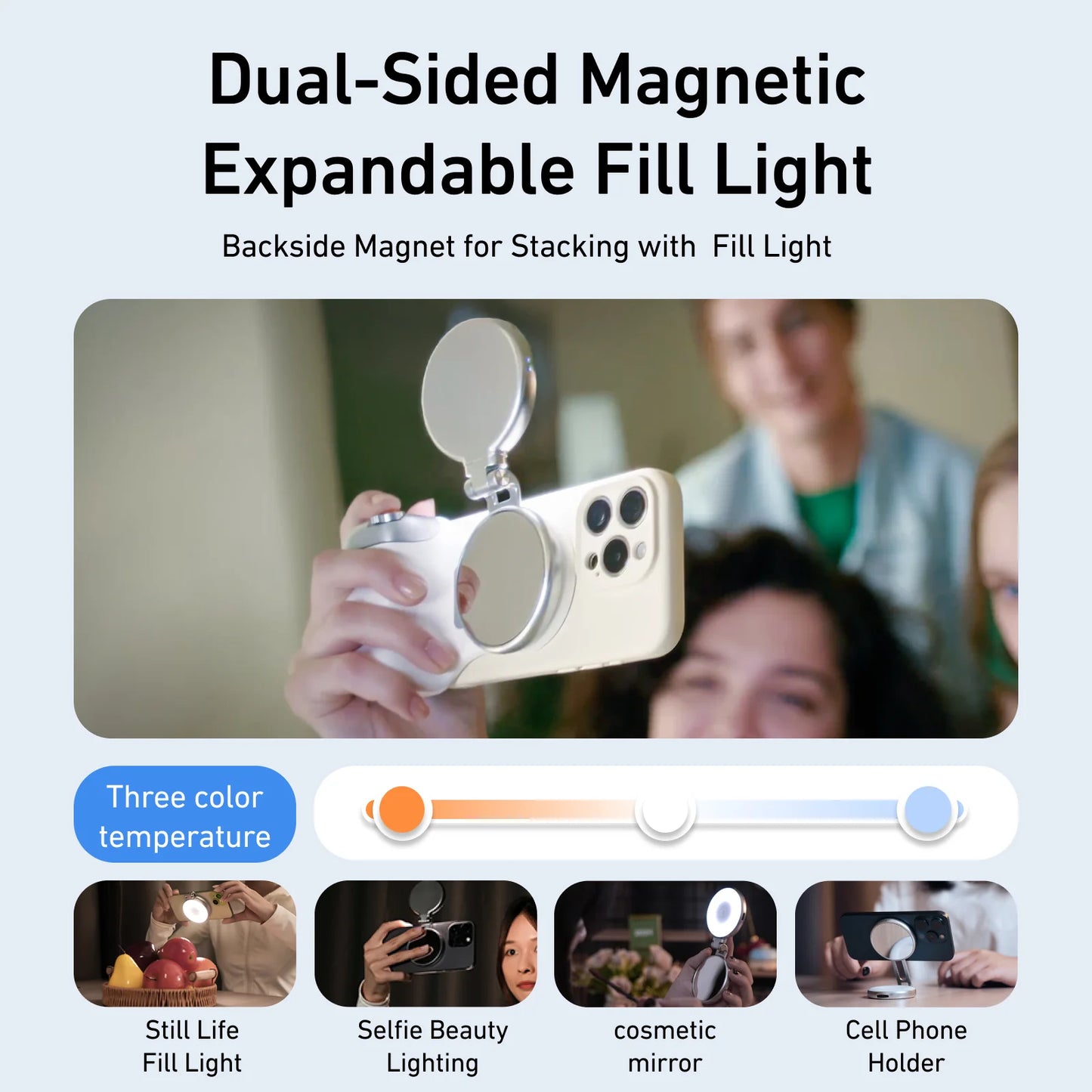 Magnetic Phone Camera Grip for iPhone/Android Fun Shot with Detachable Wireless Shutter Remote - Official Certification - 1/4" Tripod Screw - Comfort Ergonomic Camera Grip Handle Holder