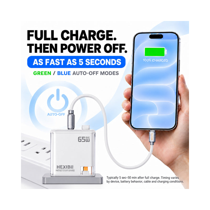 Full charge then power off - auto-off charger