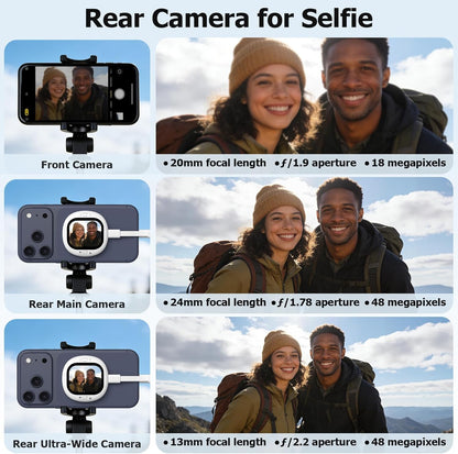 Mini Magnetic Vlog Selfie Monitor Screen iPhone with Remote