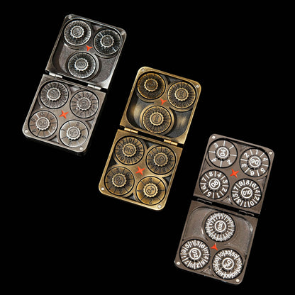 Pocket Revolving Metal RPG Dice - Dungeons & Dragons D20 Dice Games Rpg Metal Set with leather case