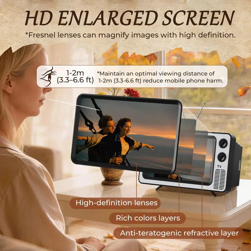 Retro Acrylic Cellphone Screen Magnifier Stand