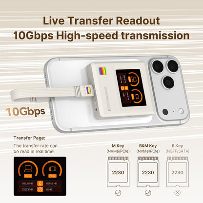 Retro Magnetic M.2 2230 10Gbps SSD NVMe Enclosure