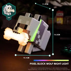 Wolf Pixel LED Night Light – 5-Color Touch Lamp for Bedroom & Gaming Room