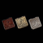 Pocket Revolving Metal RPG Dice - Dungeons & Dragons D20 Dice Games Rpg Metal Set with leather case
