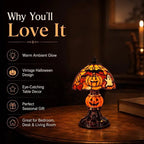 Halloween Pumpkin Bat Table Lamp – Retro Cozy Night Light