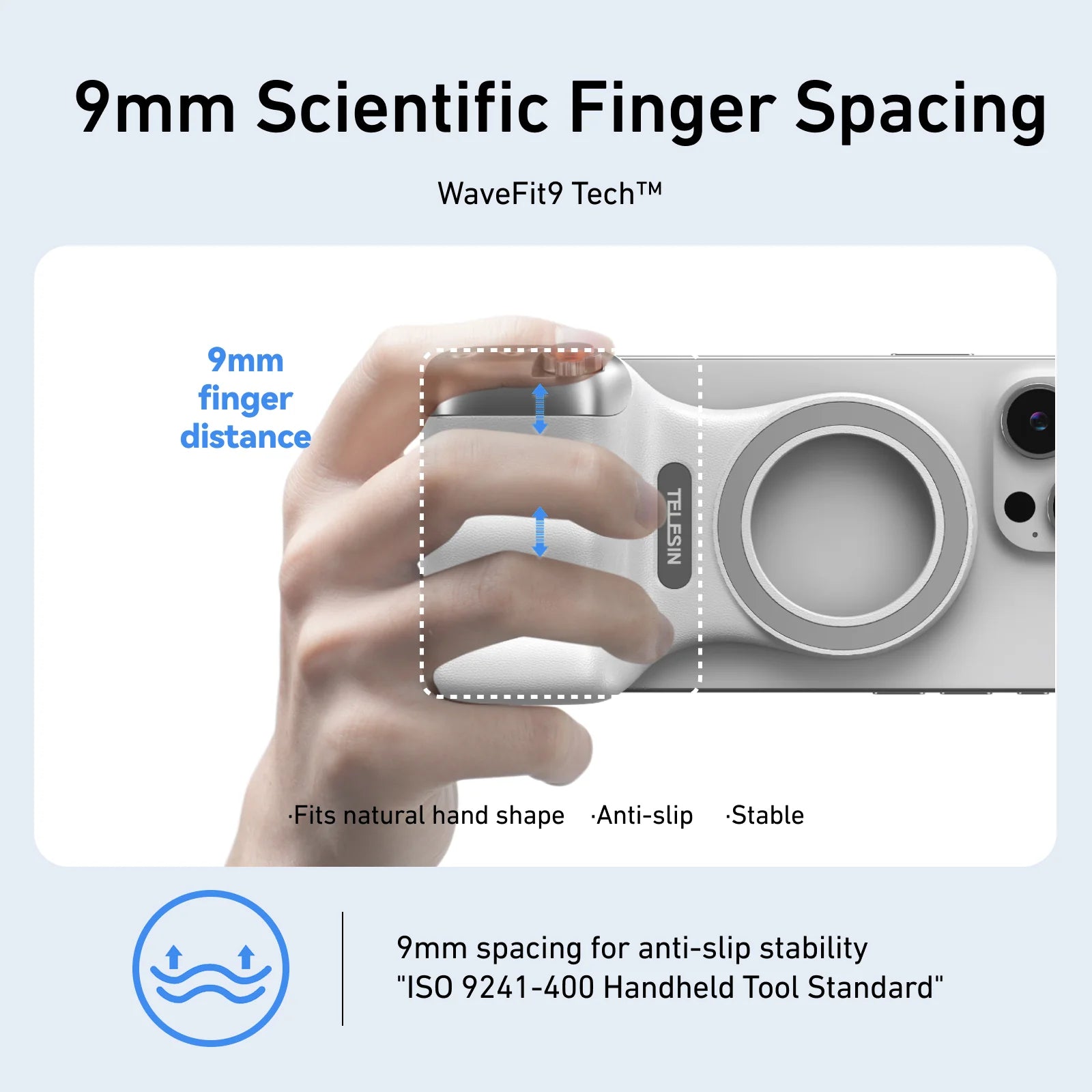 Magnetic Phone Grip with Bluetooth Shutter - Ergonomic Smartphone Camera Handle & Adjustable Stand