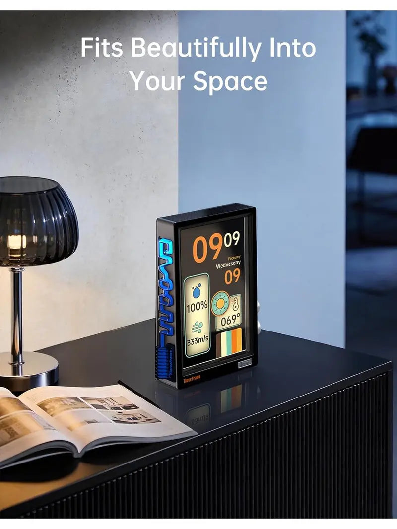 Times Frame — WiFi Smart Digital Photo Frame, 10.1" Transparent Floating Desk Display