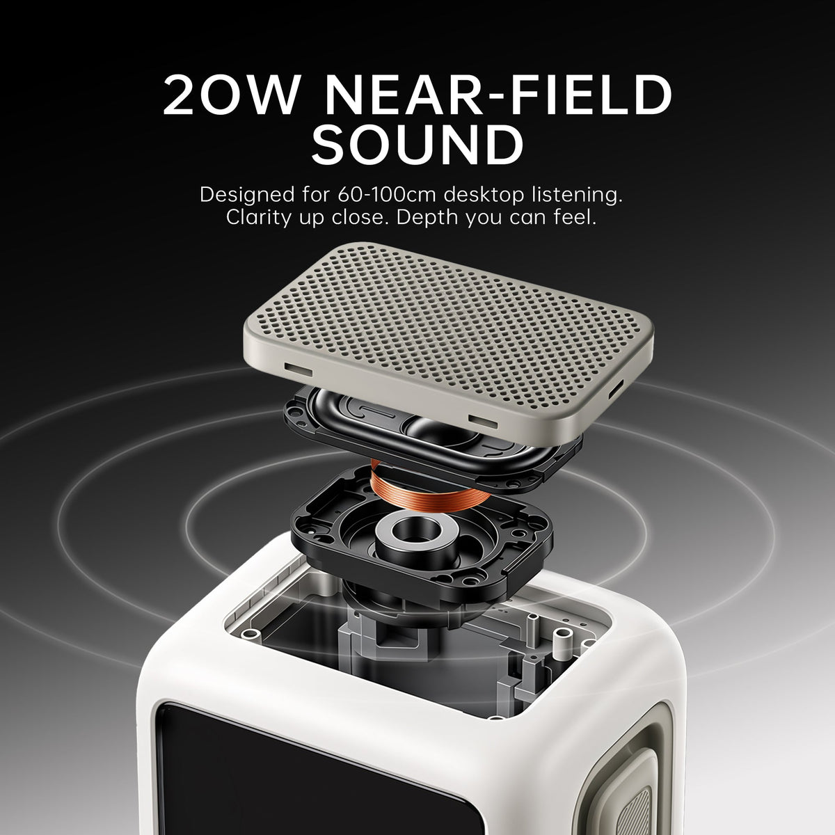 Smart Pixel Art Desktop Speaker – 20W Bluetooth Speaker with Interactive Display