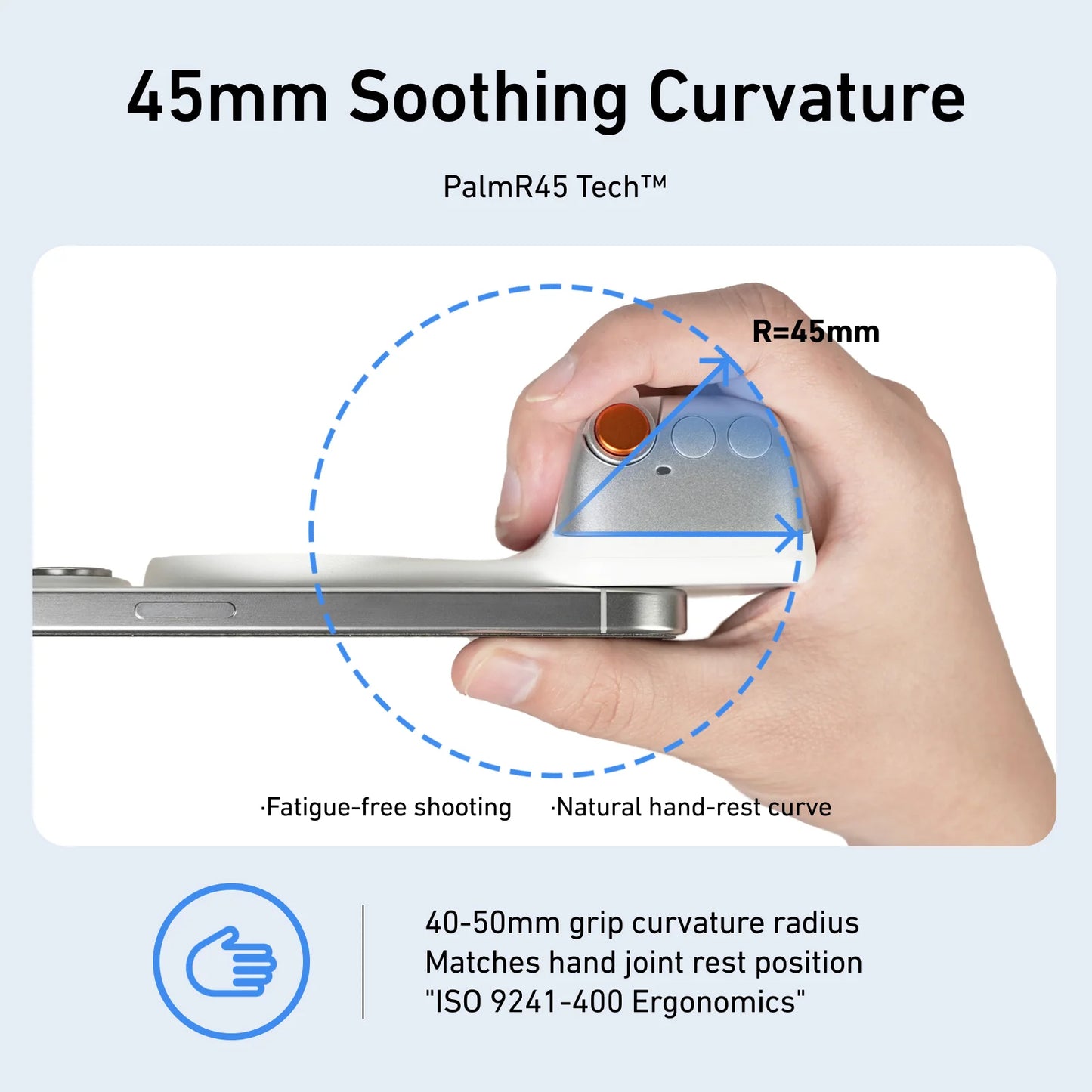 Magnetic Phone Camera Grip for iPhone/Android Fun Shot with Detachable Wireless Shutter Remote - Official Certification - 1/4" Tripod Screw - Comfort Ergonomic Camera Grip Handle Holder
