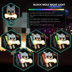 Wolf Pixel LED Night Light – 5-Color Touch Lamp for Bedroom & Gaming Room