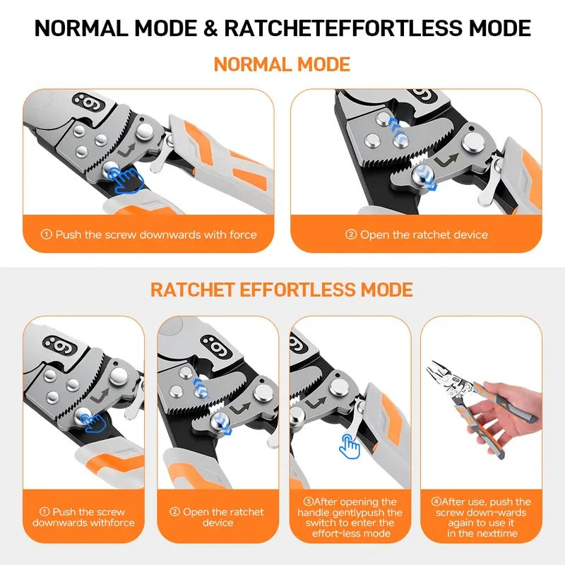 55#Self-Locking Ratchet Pliers – Heavy-Duty Wire Cutter & Clamping Tool
