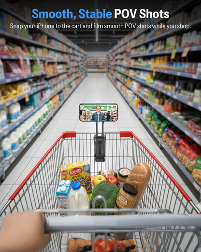 Magnetic Phone Holder for Vlogging, Content Creator Essentials with 1/4" Screw, Arca, Strong Back Magnet for Gym, Adjustable Phone Stand & Selfie Stick