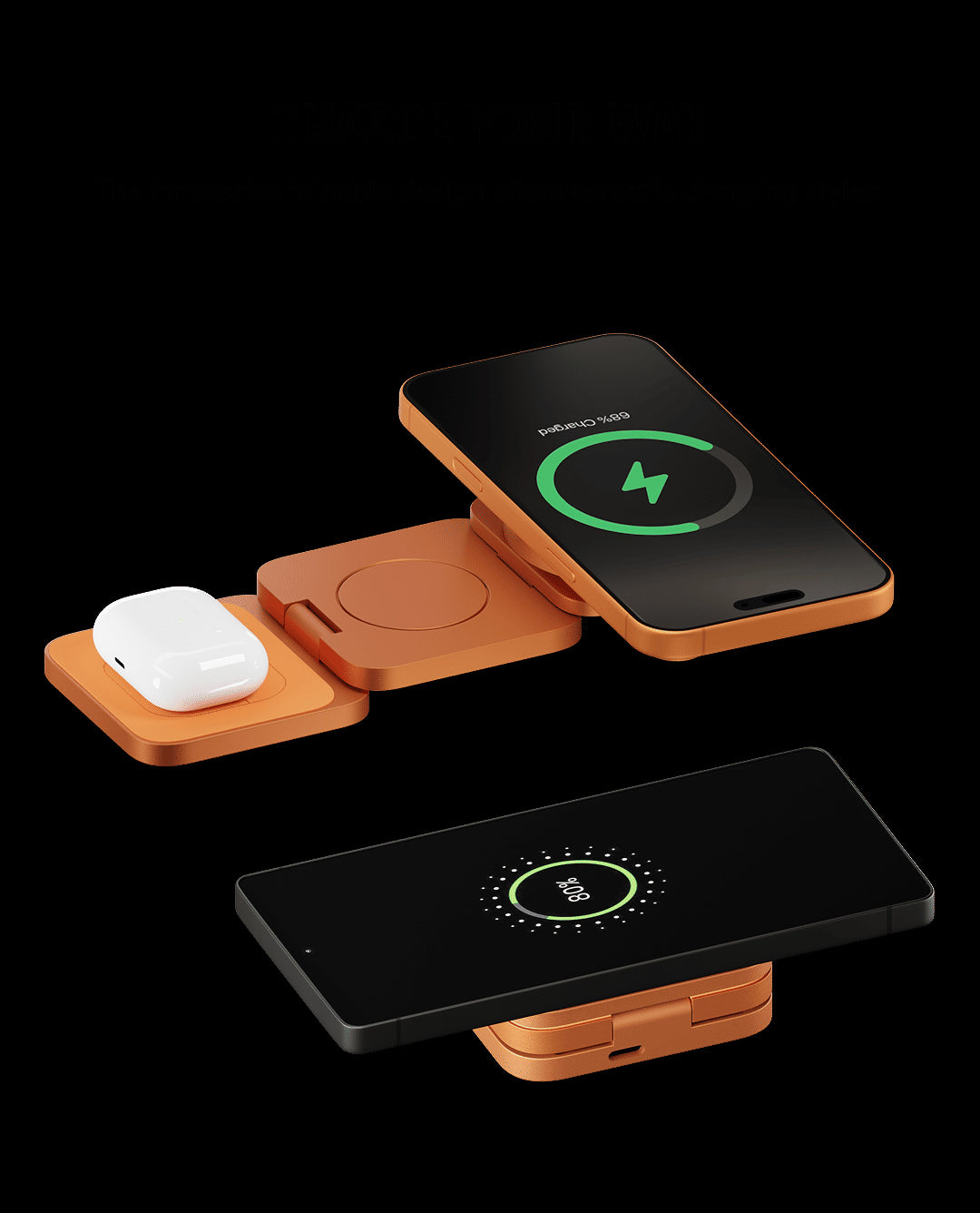kokogol Qi2.2 Max | 25W Industrial Foldable 3-in-1 Magnetic Wireless Charging Station