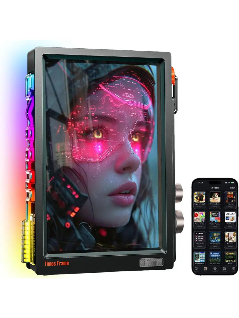 Times Frame — WiFi Smart Digital Photo Frame, 10.1" Transparent Floating Desk Display