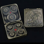 Pocket Revolving Metal RPG Dice - Dungeons & Dragons D20 Dice Games Rpg Metal Set with leather case