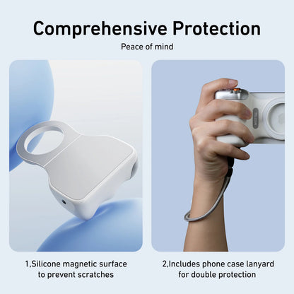 Magnetic Phone Camera Grip for iPhone/Android Fun Shot with Detachable Wireless Shutter Remote - Official Certification - 1/4" Tripod Screw - Comfort Ergonomic Camera Grip Handle Holder
