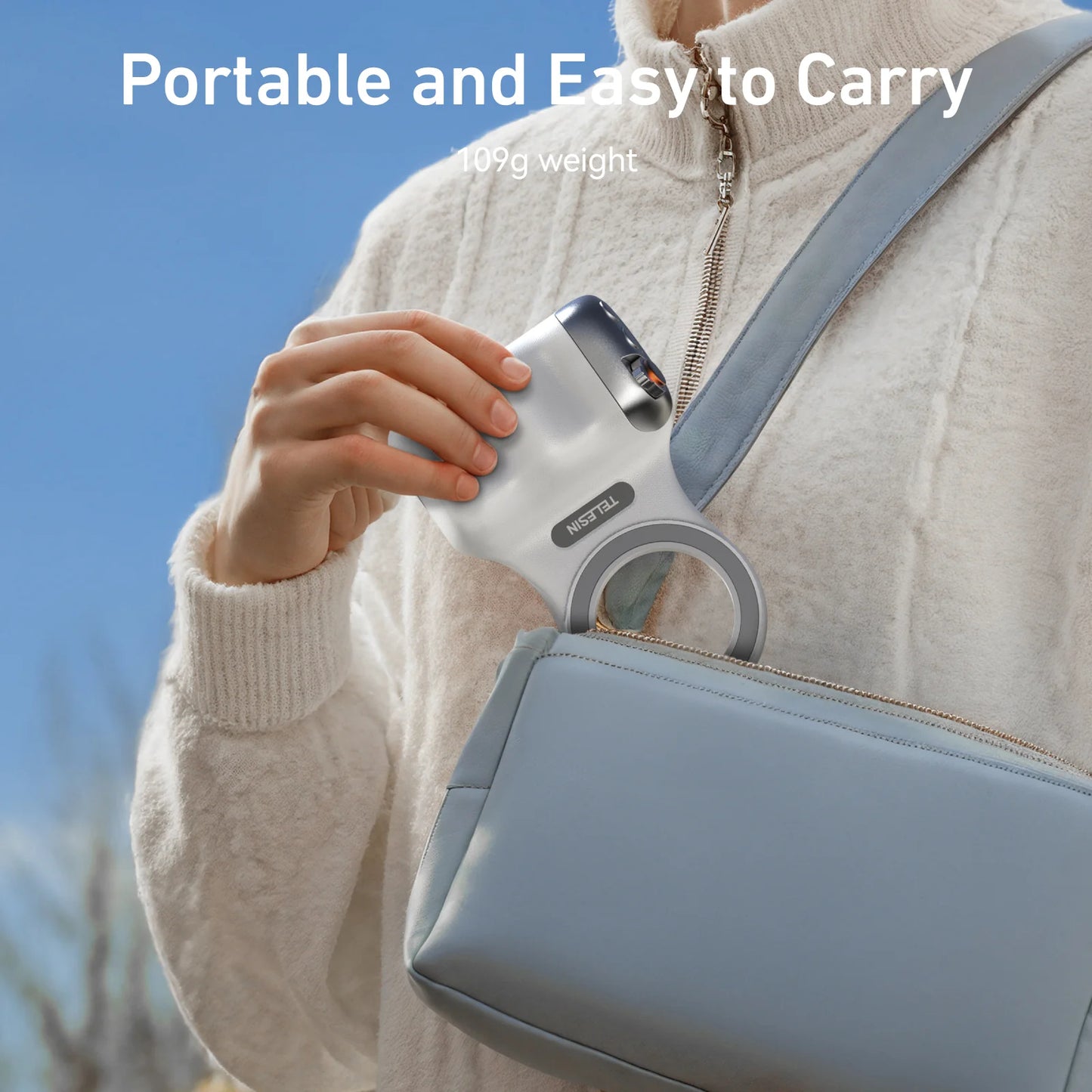 Magnetic Phone Camera Grip for iPhone/Android Fun Shot with Detachable Wireless Shutter Remote - Official Certification - 1/4" Tripod Screw - Comfort Ergonomic Camera Grip Handle Holder