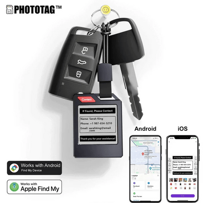 KOKOGOL E-Ink Smart Tag — Customizable Photo Tracker for Apple Find My
