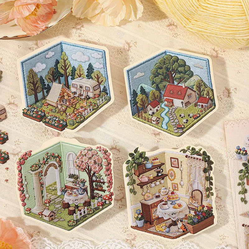 3D Embroidery Garden Sticker Scene Kit