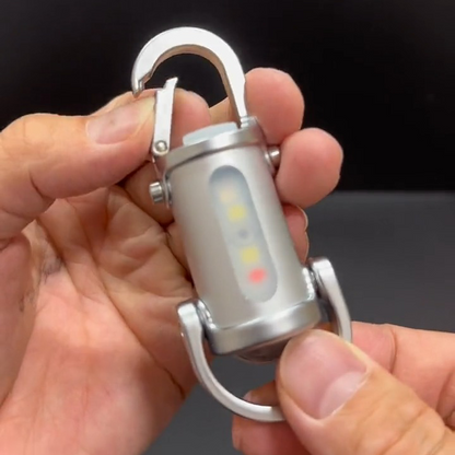 Mini Keychain LED Flashlight - Fast Charging Bi-Directional Output Work Light with Emergency SOS