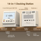 Retro Docking Station for Mac mini M4 with 5-inch Full HD Monitor and 10Gbps/80Gbps M.2 NVMe PCIe SSD Enclosure