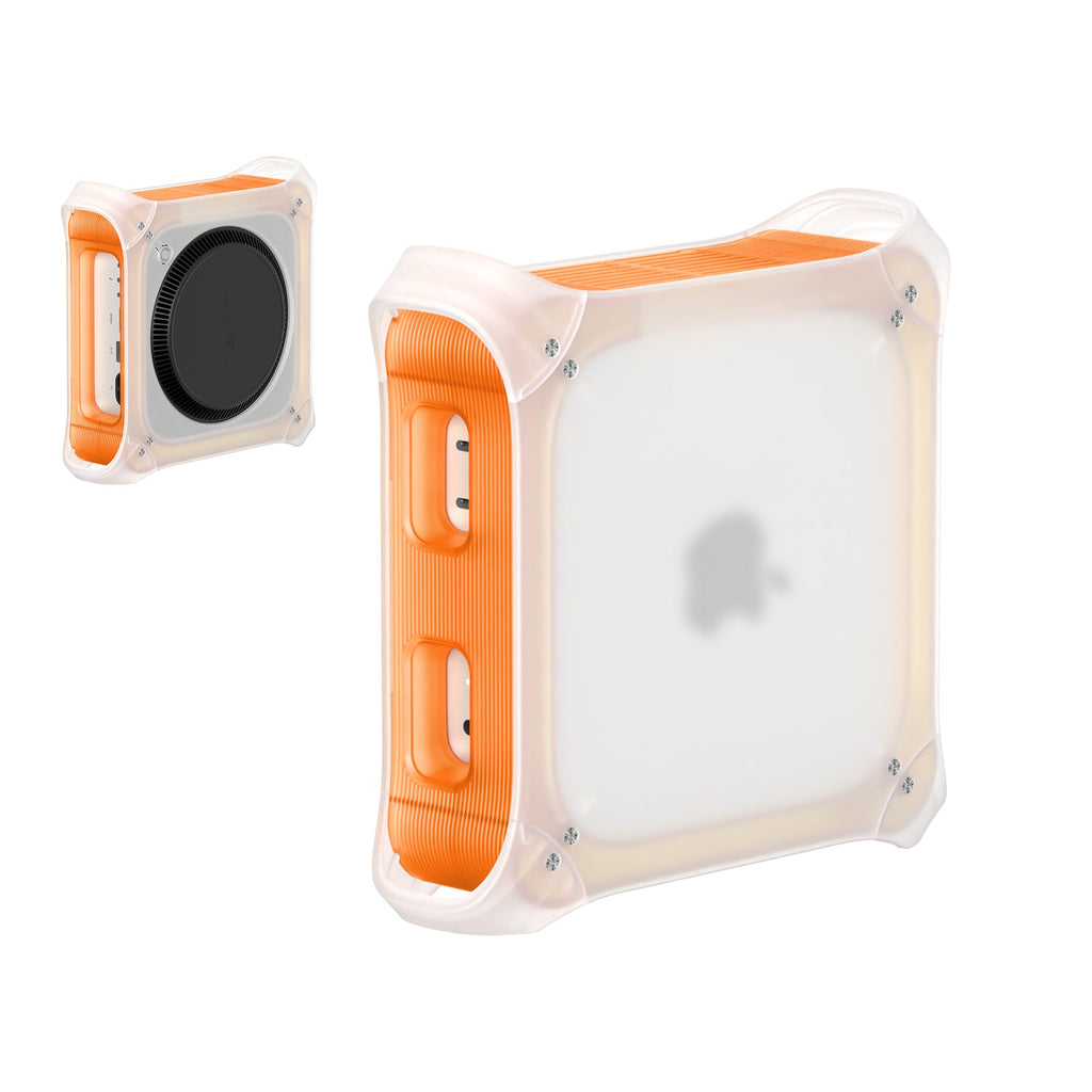 Retro vertical stand for Mac mini in Tangerine