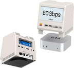 Retro Docking Station for Mac mini M4 with 5-inch Full HD Monitor and 10Gbps/80Gbps M.2 NVMe PCIe SSD Enclosure