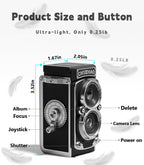 Vintage Mini Digital Camera,Portable TLR Style Retro Point and Shoot Compact Small Pocket 1080P FHD Video 12MP Autofocus Vlogging Camera with 16 GB Card