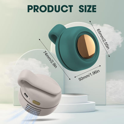 Portable Silent Mini Bladeless Fan Clip On,3 Speeds Clip-on Fans for Shirt,Small Clips FanMini Whirlwind Fans for Waist Clips Suitable for Outdoor & Travel & Office