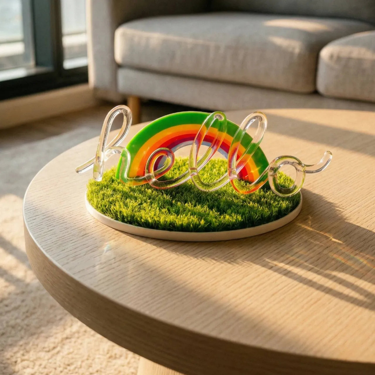 “Hello” Handwritten Clear Acrylic Display – A Small Nostalgic Desk Statement