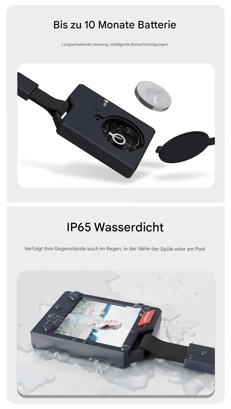 Customizable E-Ink Bluetooth Tracker with Photo & Contact Display