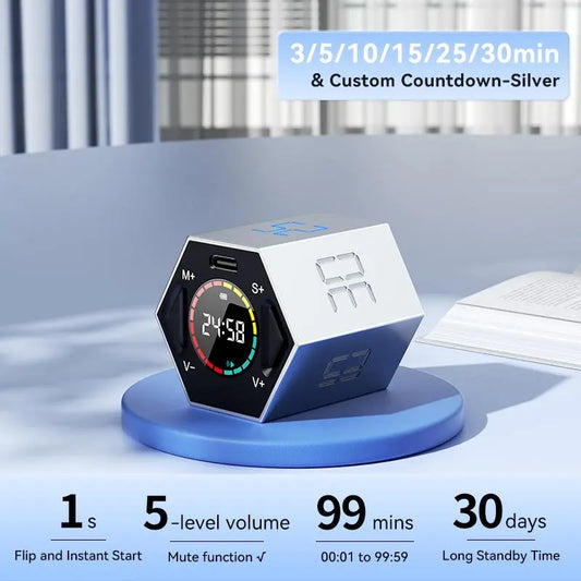 Pomodoro Timer Cube, Productivity Timer, Pause & Resume