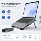 The world’s smallest foldable laptop stand with integrated USB hub—designed for modern mobile work.