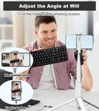 KOKOGOL 67" Cell Phone Selfie Stick Tripod,Smartphone Stand All-in-1 with Integrated Wireless Remote,Portable,Lightweight,Extendable for iPhone/Android(Black)