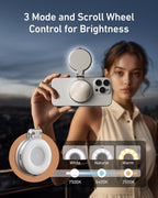 Magnetic Selfie Light, Phone Light Compatible with iPhone Magsafe, CRI97 360° LED Selfie Ring Fill Light with Mirror for Selfies/Photography/TikTok/Zoom Calls/Video Conference