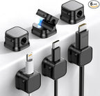 6 Pack Magnetic Cable Clips [Cable Smooth Adjustable] Cord Holder