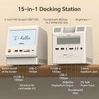 Retro Docking Station for Mac mini M4 with 5-inch Full HD Monitor and 10Gbps/80Gbps M.2 NVMe PCIe SSD Enclosure