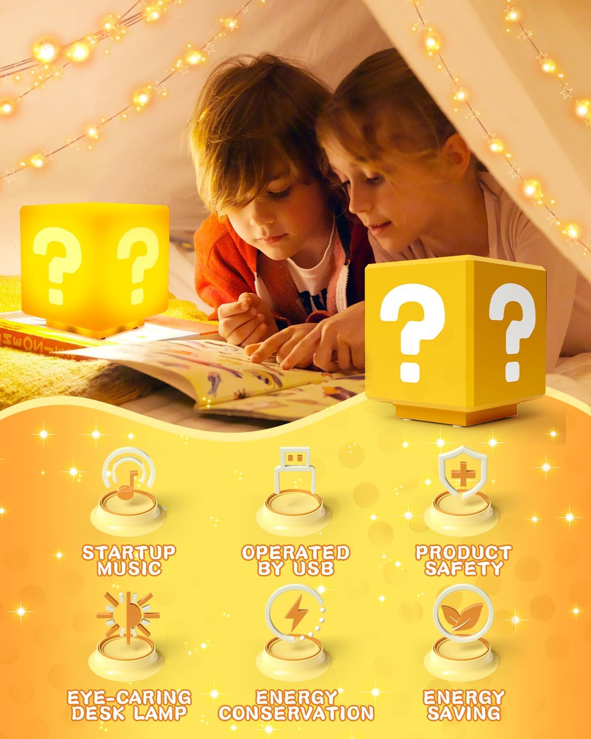 Super Bros Toys Night Light for Kids with Game Sound Effects Illusion Lamp Room Decor Merchandise As Gifts for Kids Fans