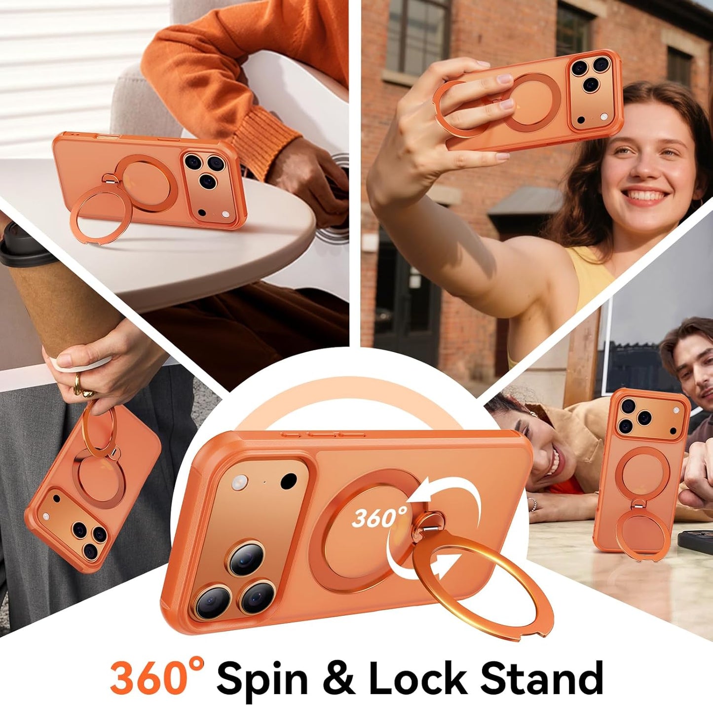 360 Spin Magnetic Stand (Pro-Version) for iPhone 17 Pro Case (Compatible with MagSafe)